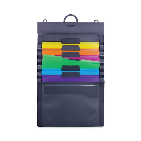 Smead Cascading Wall Organizer, 14 1/4 x 33, Letter, Gray w/6 Color Pockets - 92060