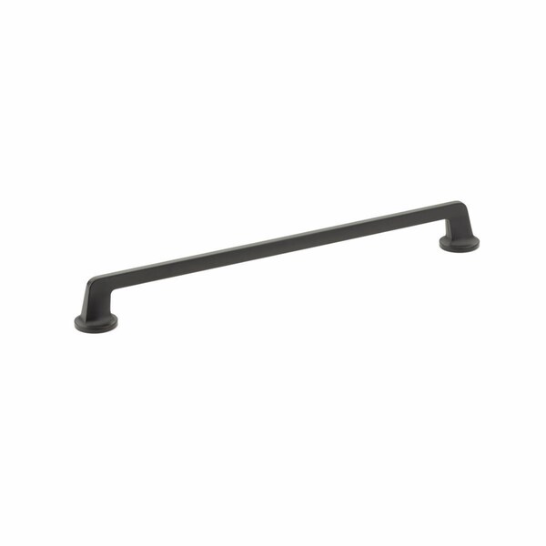 Schaub 12in Center to Center Northport Flat Cabinet Pull Matte Black Finish - 204-MB