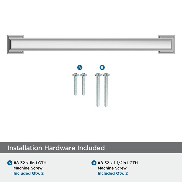 Amerock Appoint 6-5/16 inch 160mm Center-to-Center Polished Chrome Cabinet Pull - BP3736026