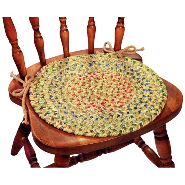 Rhody Rug Sophia Multi Braided Chair Pads- Sand Natural, 4PK - SO55A015X015-4