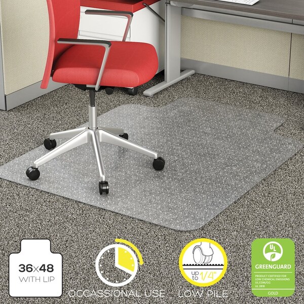 Deflecto MAT, CHAIR, ECON, W/LIP, 36X48 - DEFCM11112