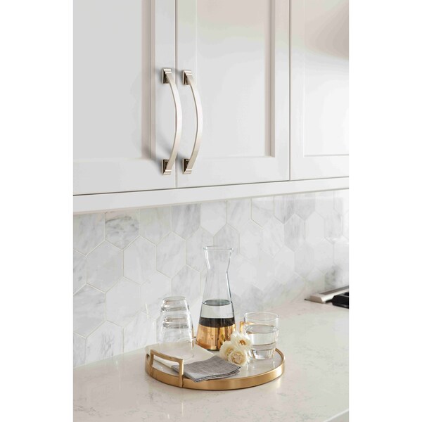 Amerock Candler 6-5/16 inch 160mm Center-to-Center Polished Nickel Cabinet Pull - 2000698