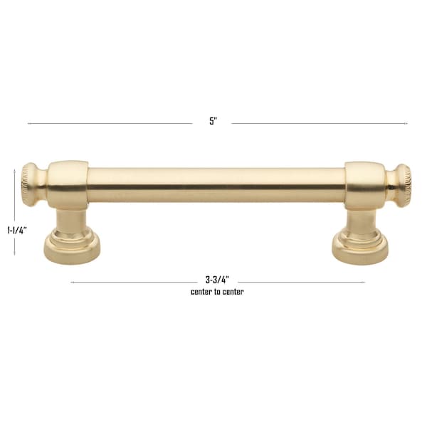 Gliderite Hardware 3-3/4 in. Center to Center Champagne Gold Classic Euro Bar Pull - 4361-96-CHPG, 5PK - 4361-96-CHPG-5