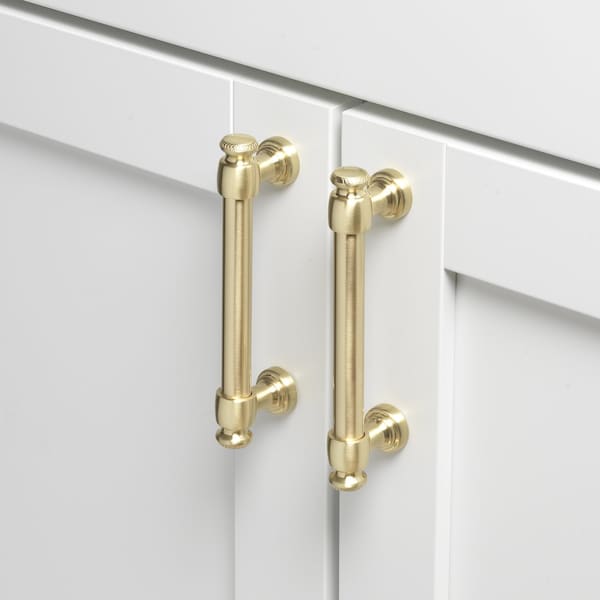 Gliderite Hardware 3-3/4 in. Center to Center Champagne Gold Classic Euro Bar Pull - 4361-96-CHPG, 5PK - 4361-96-CHPG-5