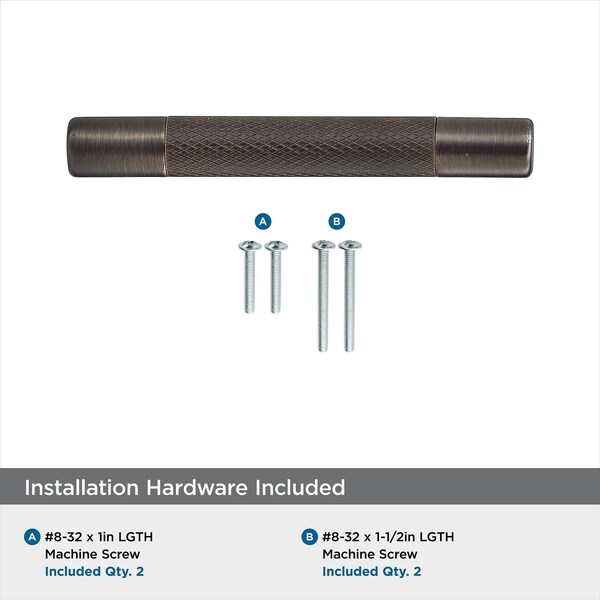 Amerock Bronx 3 in & 3-3/4 in 76mm & 96 mm Center-to-Center Oil Rubbed Bronze Cabinet Pull - BP36557ORB