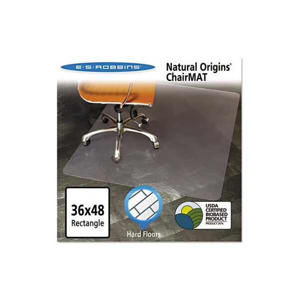 E.S. Robbins ESRobbins, Natural Origins Chair Mat For Hard Floors, 36 X 48, Clear - 143007