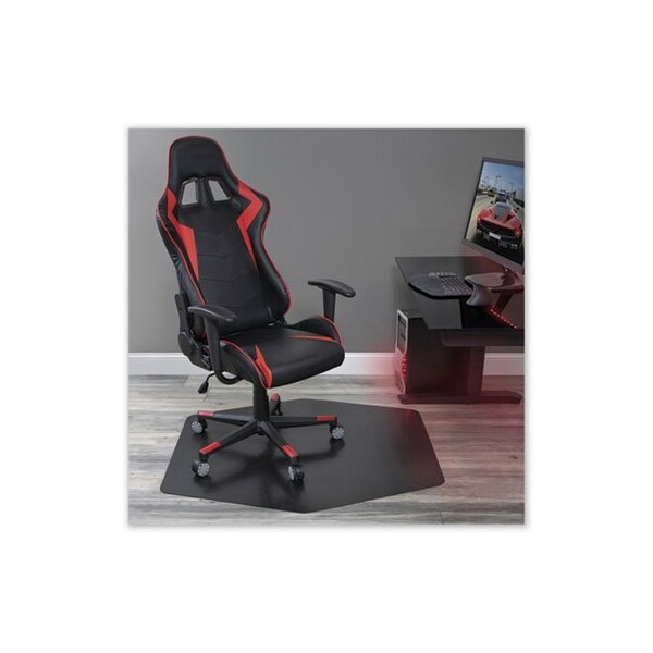 E.S. Robbins ESRobbins, GAME ZONE CHAIR MAT, FOR HARD FLOOR/MEDIUM PILE CARPET, 42 X 46, BLACK - 121563