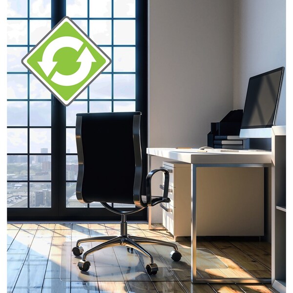 Floortex Cleartex Enhanced Polymer Lipped Chair Mat for Hard Floors, 48'' x 51'' - FRECO124851LP