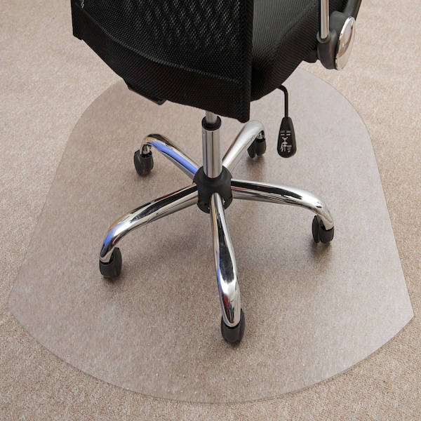Floortex Chair Mat 39"x49", Contoured Shape, Clear, for Carpet - FR119923SR