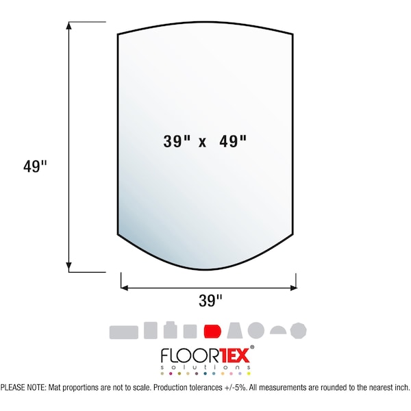 Floortex Chair Mat 39"x49", Contoured Shape, Clear, for Carpet - FR119923SR