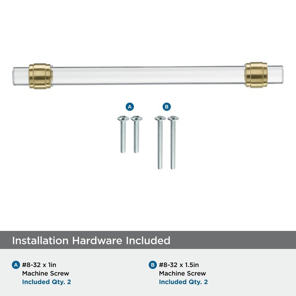 Amerock Glacio 6-5/16 in 160 mm Center-to-Center Clear/Champagne Bronze Cabinet Pull - BP36656CCZ