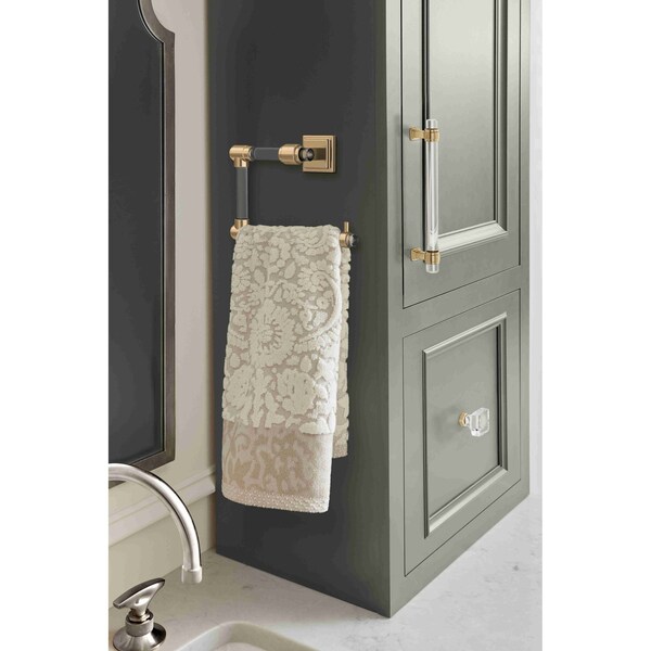 Amerock Glacio 6-5/16 in 160 mm Center-to-Center Clear/Champagne Bronze Cabinet Pull - BP36656CCZ