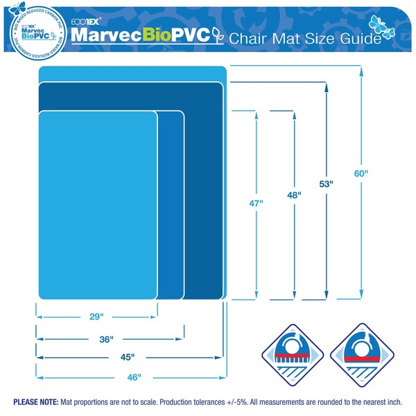 Floortex Ecotex BioPVC Eco Friendly Carbon Neutral PVC Chair Mat for Carpet - 36" x 48" - NRCMFLFG0002