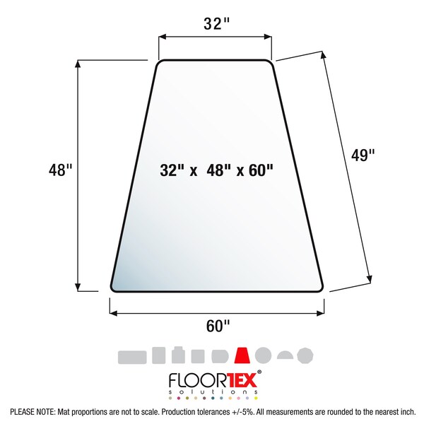 Floortex Ultimat Polycarbonate Corner Workstation Chair Mat for Hard Floor - 48" x 60" - FR1215019TR