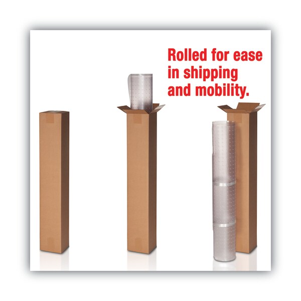 Deflecto Frequent Use Chair Mat, Med Pile Carpet, Roll, 46x60, Rectangle, Clear - CM14443FCOM