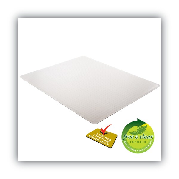 Deflecto Frequent Use Chair Mat, Med Pile Carpet, Roll, 46x60, Rectangle, Clear - CM14443FCOM