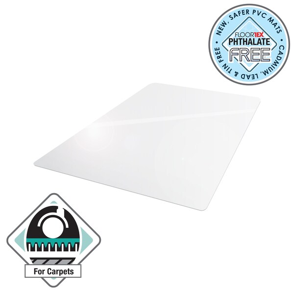 Floortex Advantagemat Phthalate Free Vinyl Rectangular Chair Mat for Carpets up to 1/4" - 36" x 48" - FRPF119225EV
