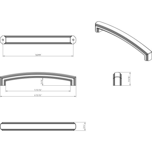 Jeffrey Alexander 160 mm Center-to-Center Satin Nickel Delgado Cabinet Pull - 519-160SN