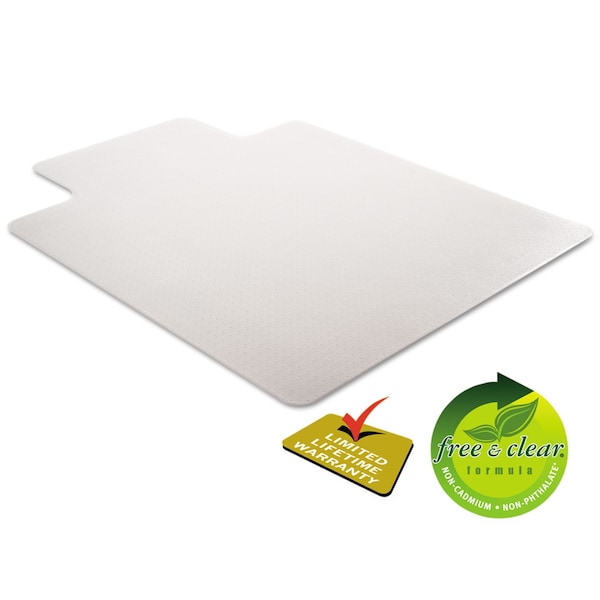 Deflecto Chair Mat 36"x48", Traditional Lip Shape, Clear, for Carpet - CM13113