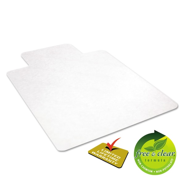 Deflecto Chair Mat 36"x48", Traditional Lip Shape, Clear, for Hard Floor - CM21112