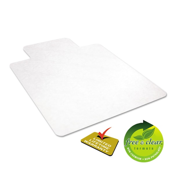 Deflecto Chair Mat 36"x48", Traditional Lip Shape, Clear, for Hard Floor - CM21112