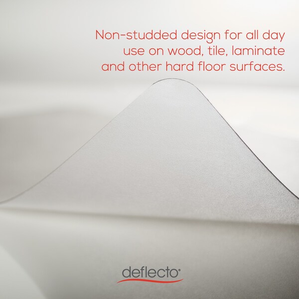 Deflecto Chair Mat 36"x48", Traditional Lip Shape, Clear, for Hard Floor - CM21112