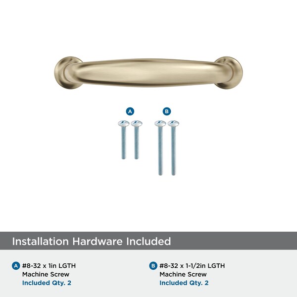 Amerock Renown 3 inch 76mm Center-to-Center Golden Champagne Cabinet Pull - BP37395BBZ