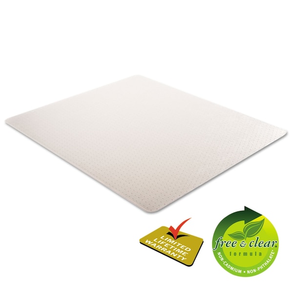 Deflecto DuraMat Moderate Use Chair Mat, Low Pile Carpet, Flat, 46 x 60, Rectangle, Clear - CM13443F