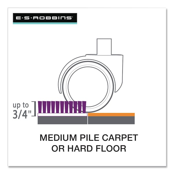 Es Robbins Floor+Mate, Hard Floor to Medium Pile Carpet to 0.75in, 46x48, Clear - 121442