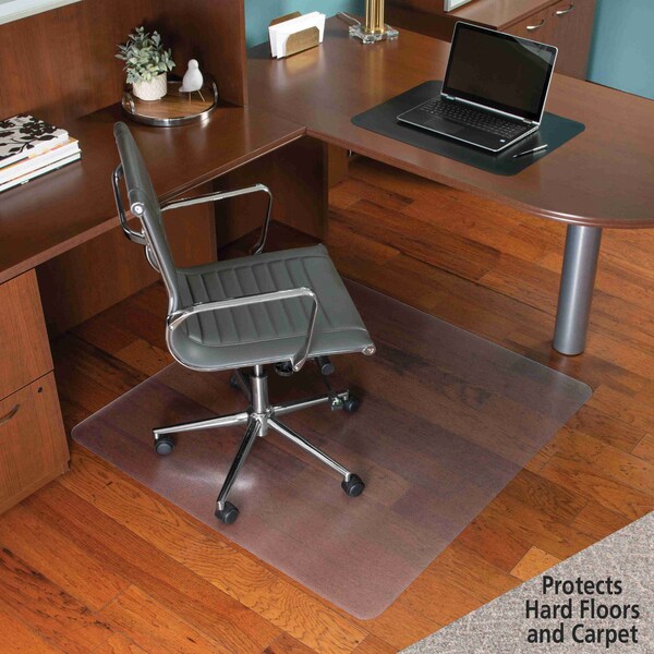 Es Robbins Floor+Mate, Hard Floor to Medium Pile Carpet to 0.75in, 46x48, Clear - 121442
