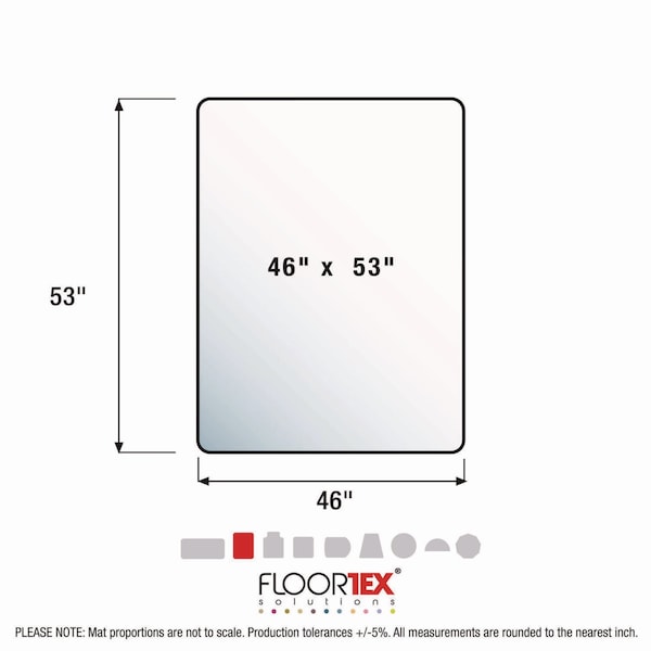 Floortex MegaMat Heavy-Duty Polycarb Mat, Hard Floor/All Carpet, 46 x 53, Clear - ECM121345ER