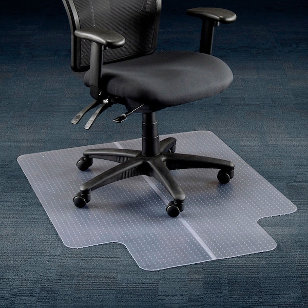 Interion By Global Industrial Interion Office Chair Mat for Carpet, 36inW x 48inL with 20in x 10in Lip, Straight Edge - 607899