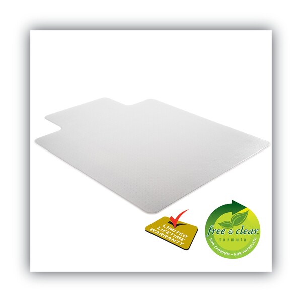Deflecto Frequent Use Chair Mat, Med Pile Carpet, Roll, 36 x 48, Lipped, Clear - CM14113COM