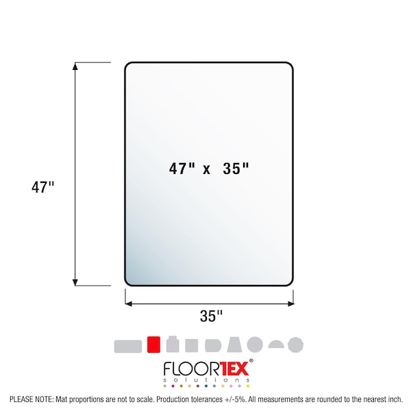 Floortex Cleartex Unomat Anti-Slip Rectangular PC Chair Mat Hard Floors and Carpet Tiles, 35x47 in. - NRCMFLPD0003