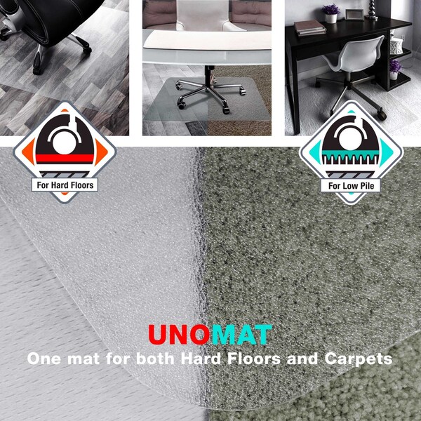 Floortex Cleartex Unomat Anti-Slip Rectangular PC Chair Mat Hard Floors and Carpet Tiles, 35x47 in. - NRCMFLPD0003