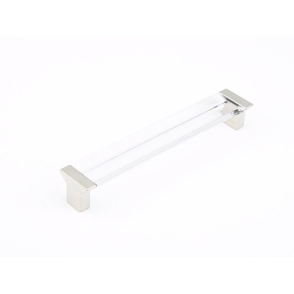 Schaub 6-5/16in Center to Center Positano Clear Cabinet Pull Satin Nickel Finish - 317-15-CL