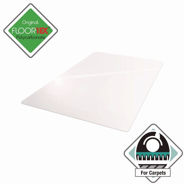 Floortex Ultimat Polycarbonate Chair Mat, Low/Medium Pile Carpet, 35x47, Clear - EC118923ER