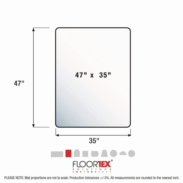 Floortex Ultimat Polycarbonate Chair Mat, Low/Medium Pile Carpet, 35x47, Clear - EC118923ER