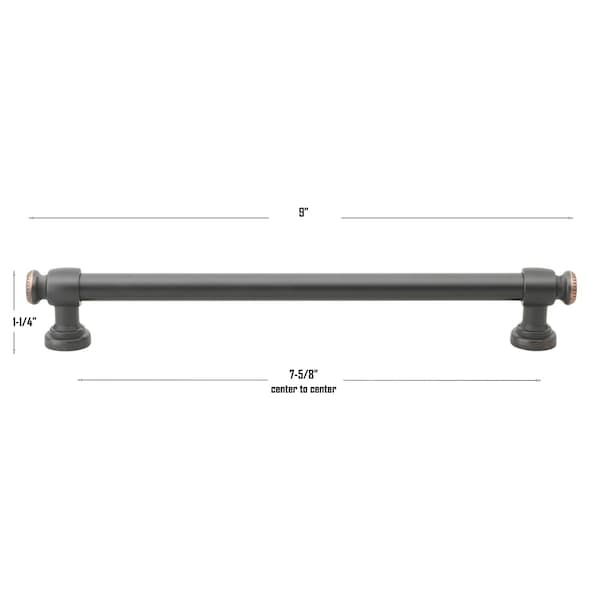 Gliderite Hardware 7-5/8 in. Center to Center Oil Rubbed Bronze Classic Euro Bar Pull - 4361-192-ORB, 10PK - 4361-192-ORB-10