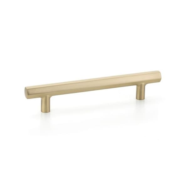Emtek Mod Hex Cabinet Pull with 5 in Center to Center Satin Brass Finish - 86679US4