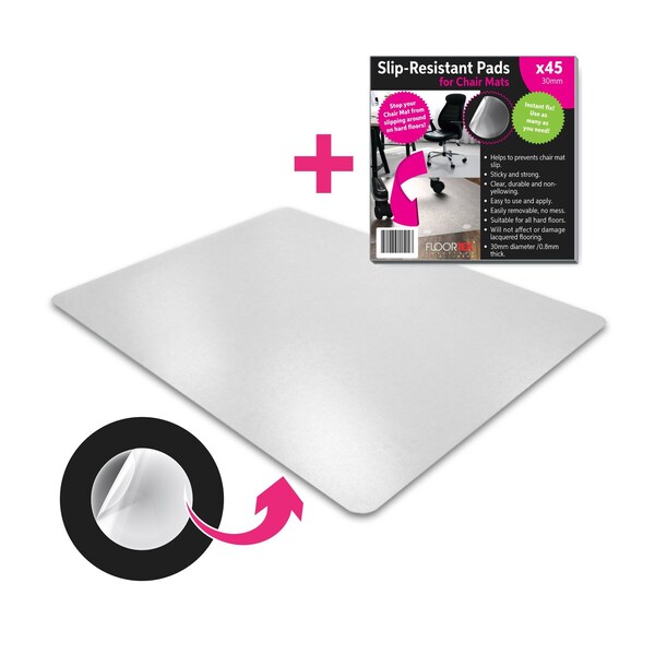 Floortex Cleartex Evolutionmat Rectangular Anti-Slip Chair Mat for Hard Floor Very Low Pile Carpet, 36x48in. - NRCMFLPD0001