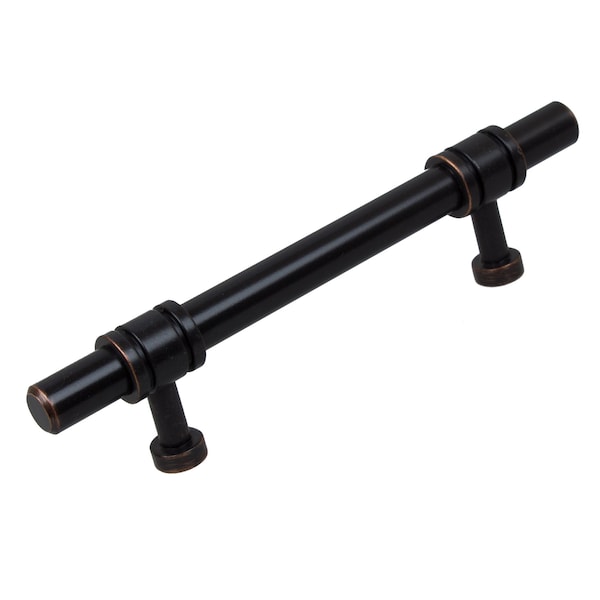 Gliderite Hardware 3-3/4 in. Center to Center Oil Rubbed Bronze Barrel Ring Bar Pull - 4340-96-ORB, 5PK - 4340-96-ORB-5