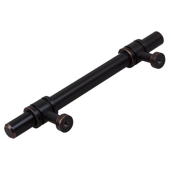 Gliderite Hardware 3-3/4 in. Center to Center Oil Rubbed Bronze Barrel Ring Bar Pull - 4340-96-ORB, 5PK - 4340-96-ORB-5