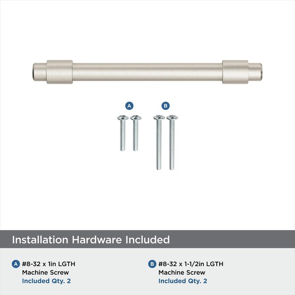 Amerock Destine 3-3/4 in 96 mm Center-to-Center Satin Nickel Cabinet Pull - BP36858G10