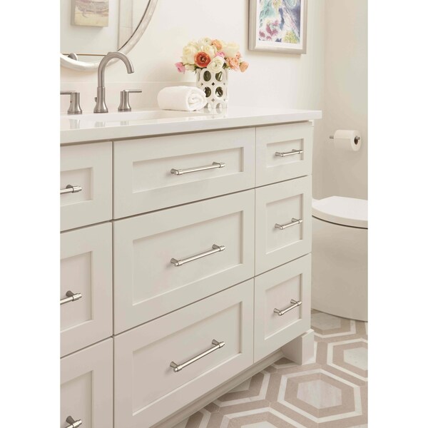 Amerock Destine 3-3/4 in 96 mm Center-to-Center Satin Nickel Cabinet Pull - BP36858G10