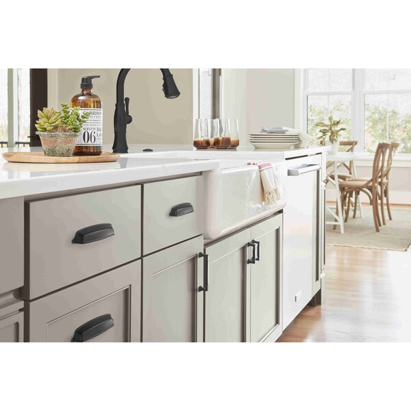 Amerock Stature 5-1/16 in 128 mm Center-to-Center Matte Black Cabinet Pull - BP36888FB