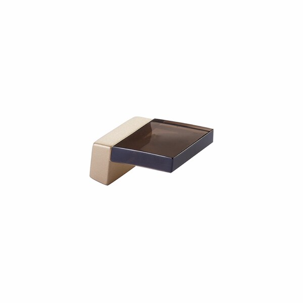 Schaub 5/8in Center to Center Positano Smoke Cabinet Finger Pull Signature Satin Brass Finish - 319-SSB-SM