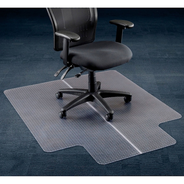 Interion By Global Industrial Interion Office Chair Mat for Carpet, 46inW x 60inL with 25in x 12in Lip, Straight Edge - 607901