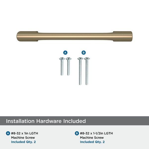 Amerock Riva 3-3/4 in 96 mm Center-to-Center Golden Champagne Cabinet Pull - BP55365BBZ