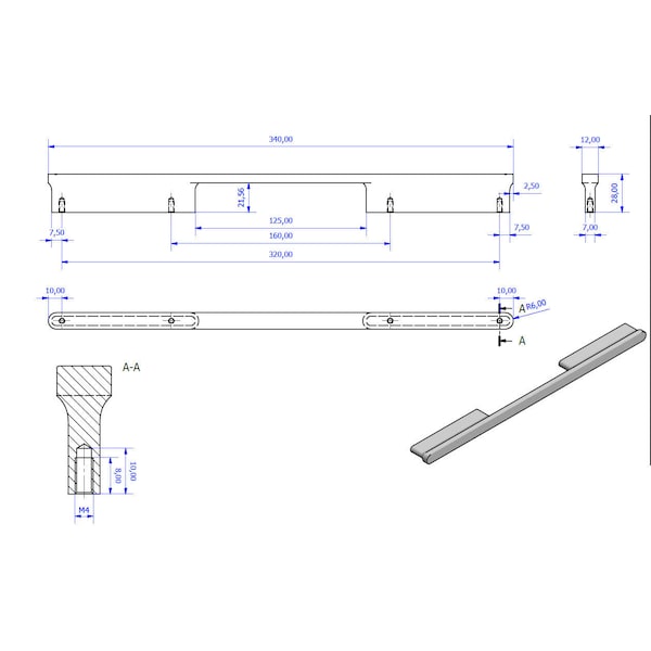 Richelieu 12 5/8 in (320 mm) Center-to-Center Brushed Nickel Contemporary Cabinet Pull - 8636320195